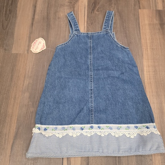 Girls Denim Jean Dress Jumper Skirt Lot Mixed Vintage To Modern Size 3T - 6X - Picture 4 of 16